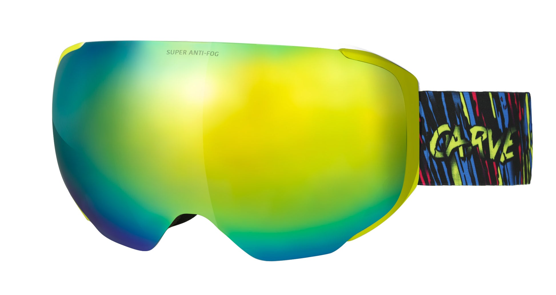 Snow Goggles Carve THE BOSS ,Matt Fluro Yellow Frame / Grey/ Yellow Lens , (2 x lenses)