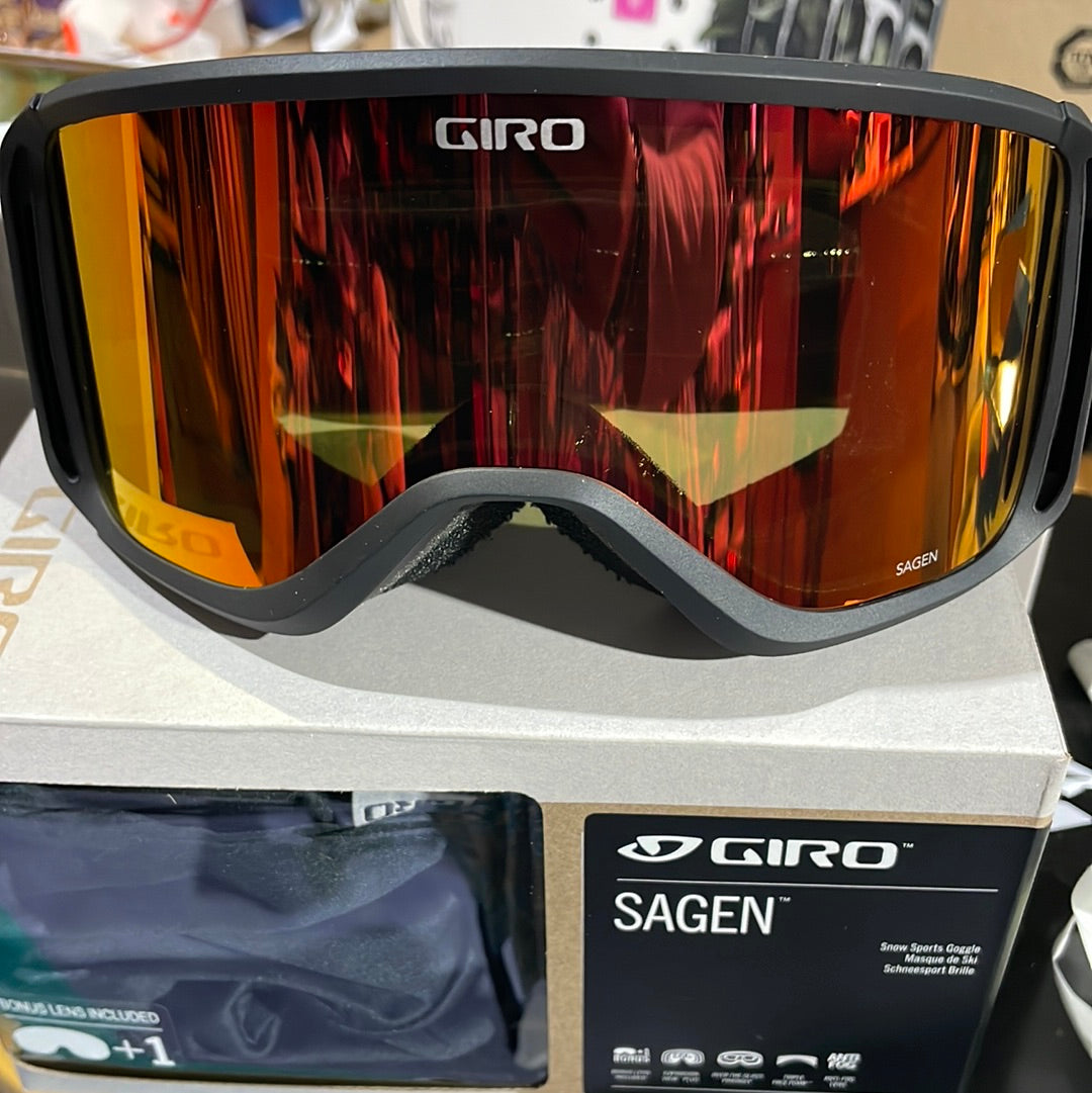 Snow Goggles SAGEN GIRO Black And White Flow / Amber Scarlett + Yellow Lenses