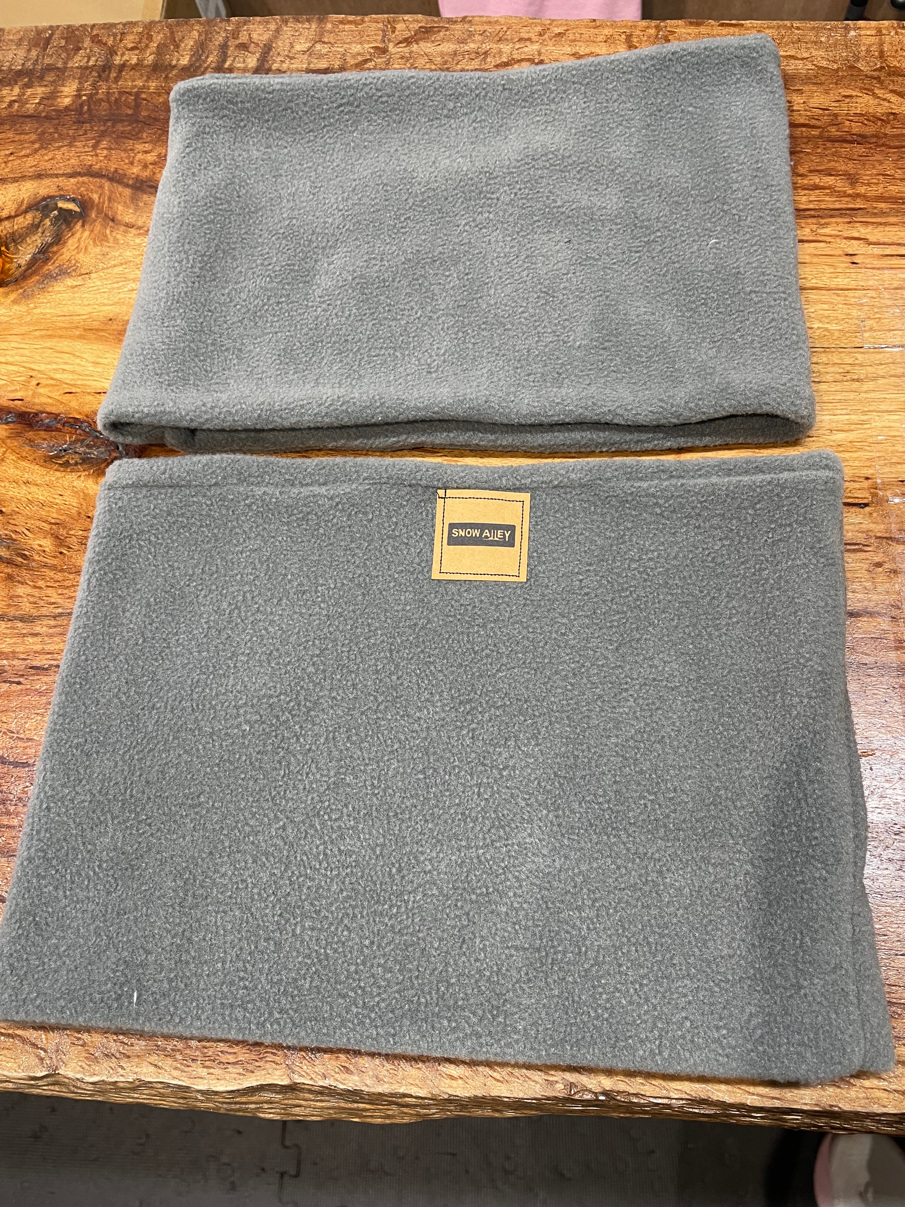 Neck Warmer Fleece- handmade - black & greys