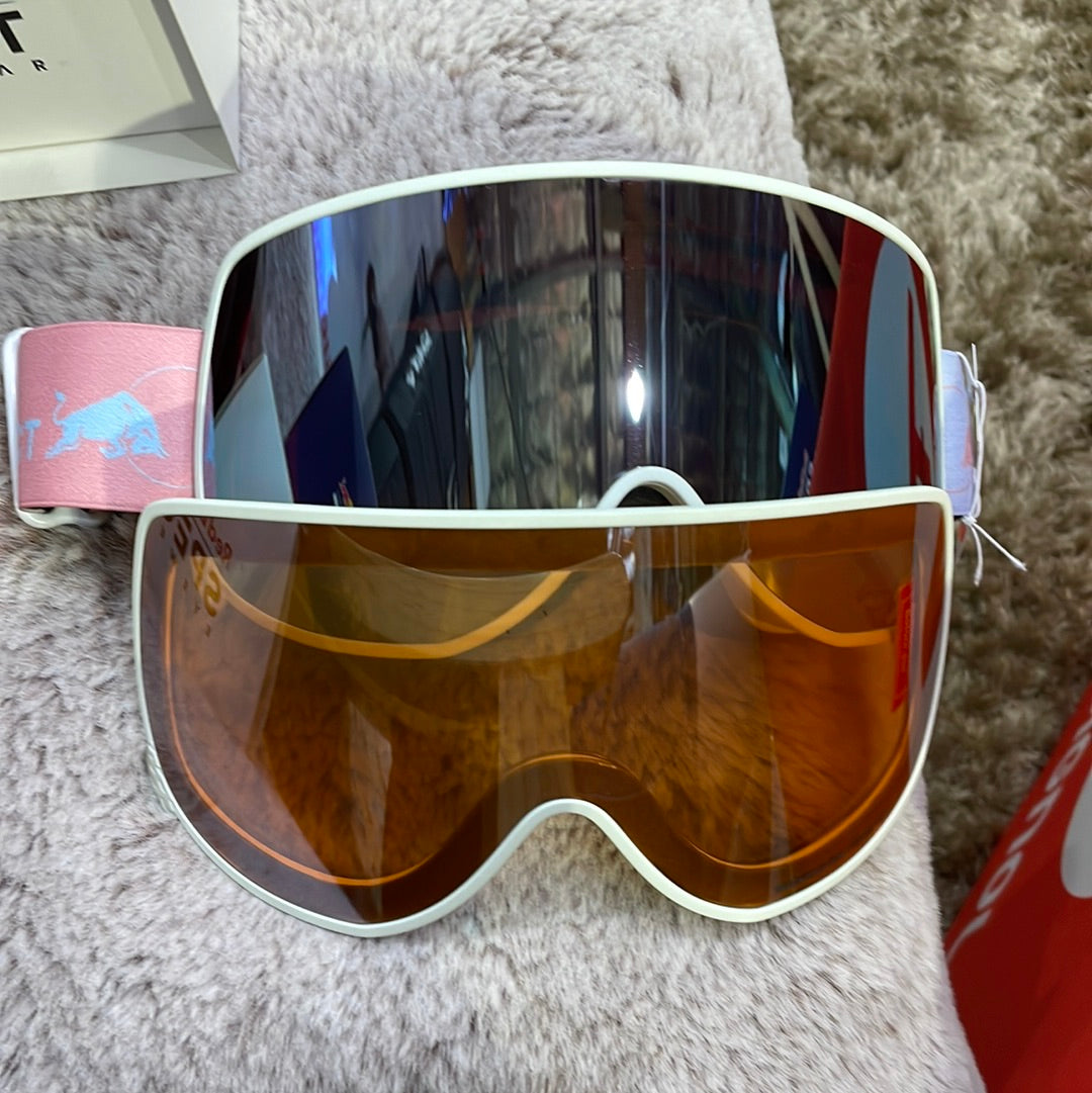 Snow RED BULL Goggles MAGNETRON EON-012 White Ice Blue( 2 x lense)