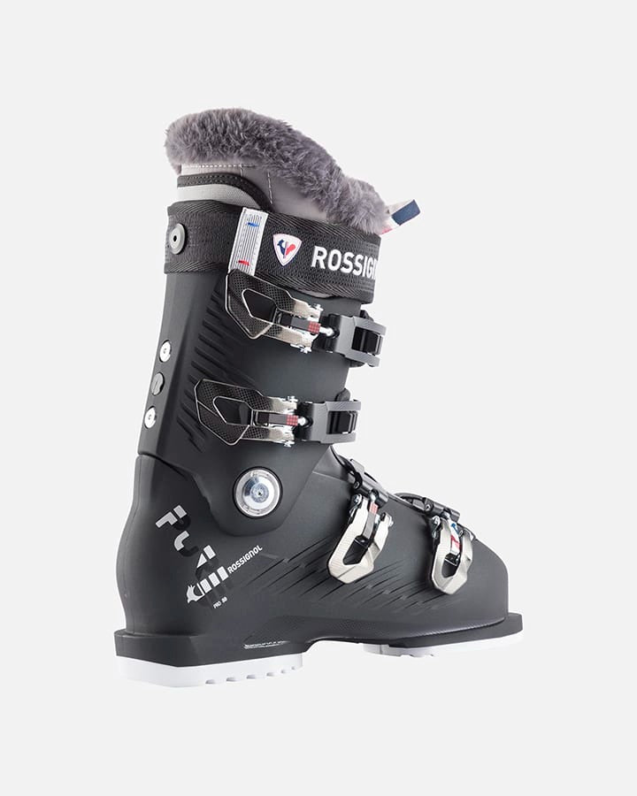 Skis Boots PURE Pro 80 On Piste, Last 100mm- Metal Ice Black-Women