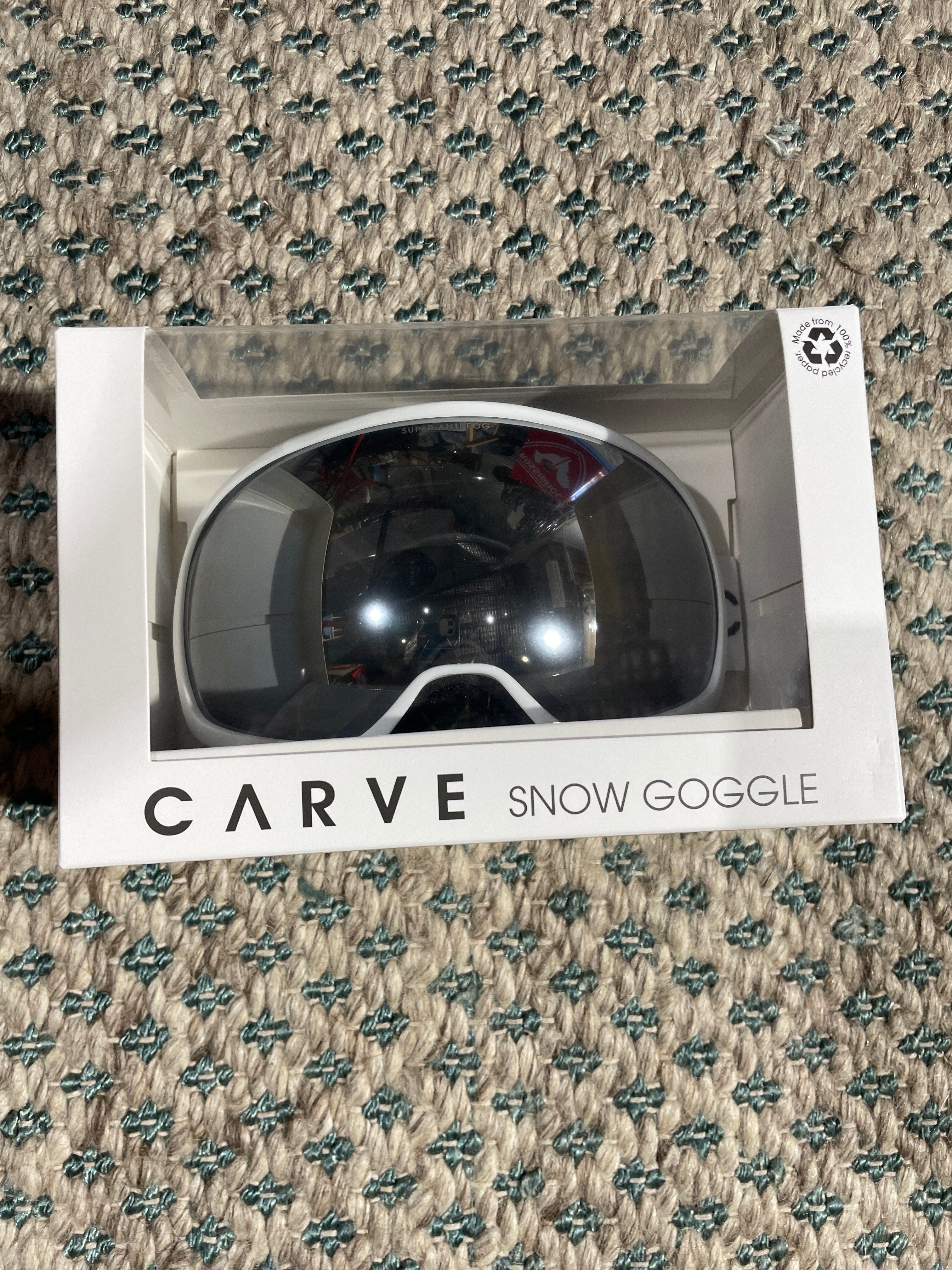 Snow Goggles Carve FIRST TRACKS White & Mirror Lense -Med