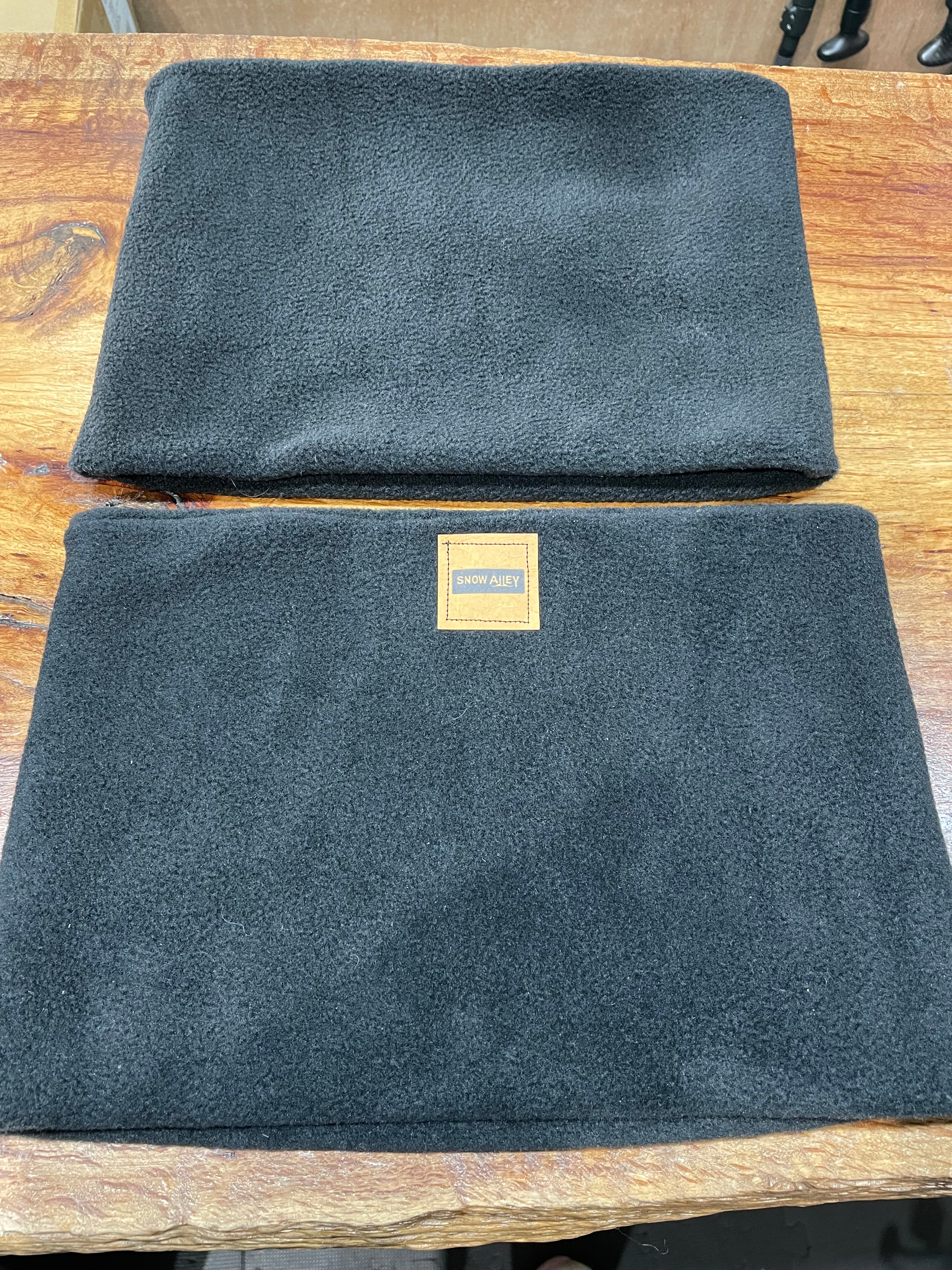 Neck Warmer Fleece- handmade - black & greys