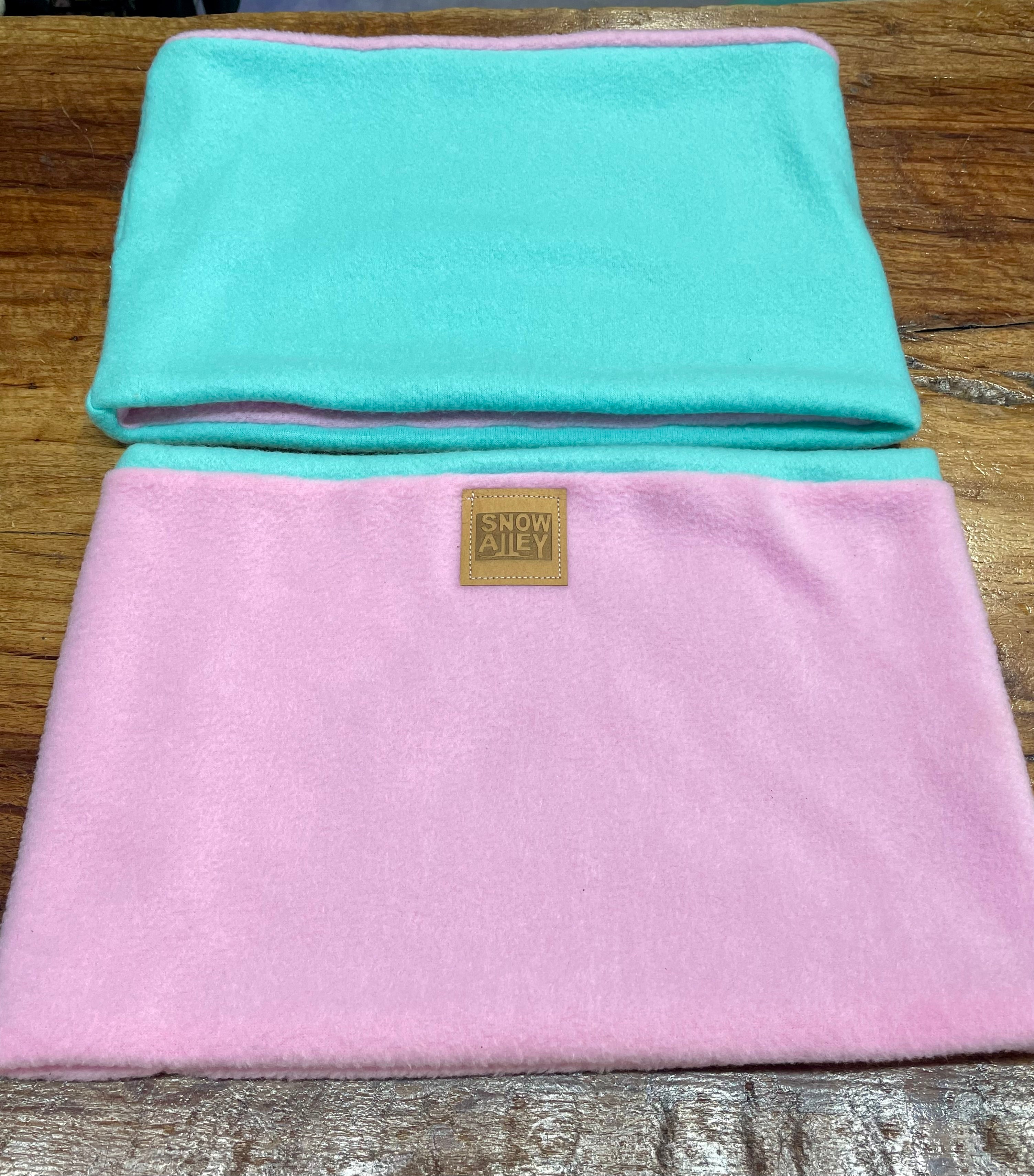 Neck Warmer Fleece- Handmade - Teals