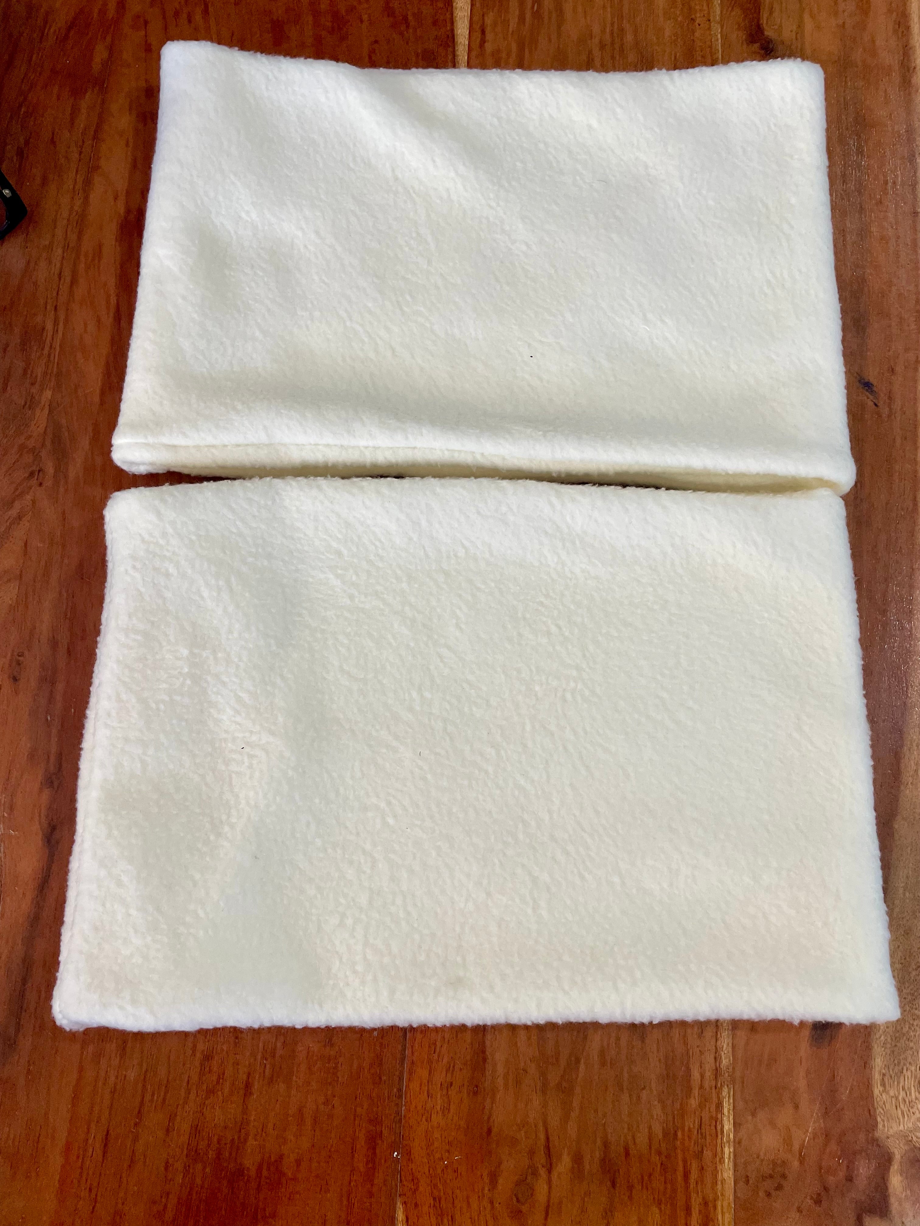 Neck Warmer Fleece- handmade- white & cream