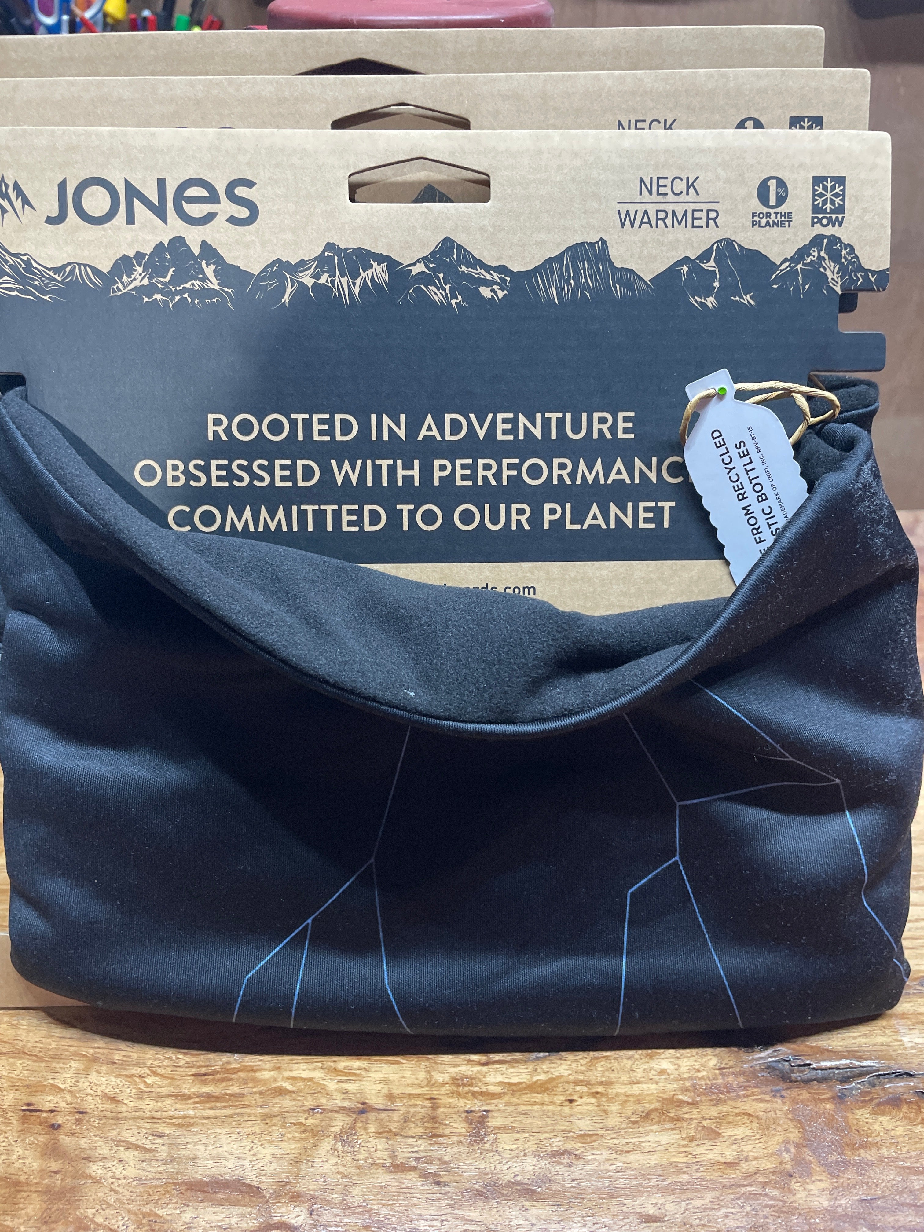 JONES MTN Twin Recycled Fleece Neckwarmer- Stealth Black