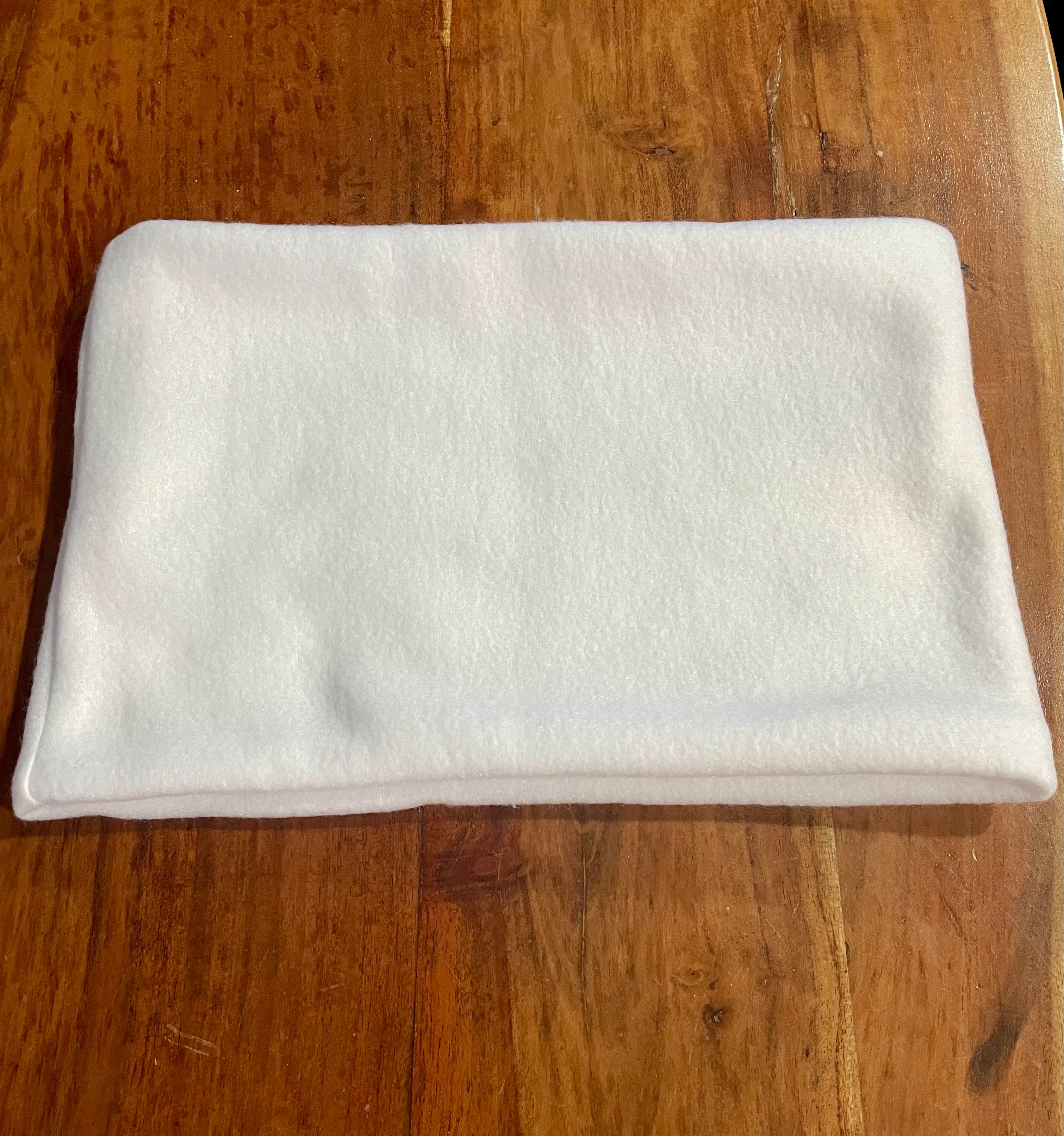 Neck Warmer Fleece- handmade- white & cream