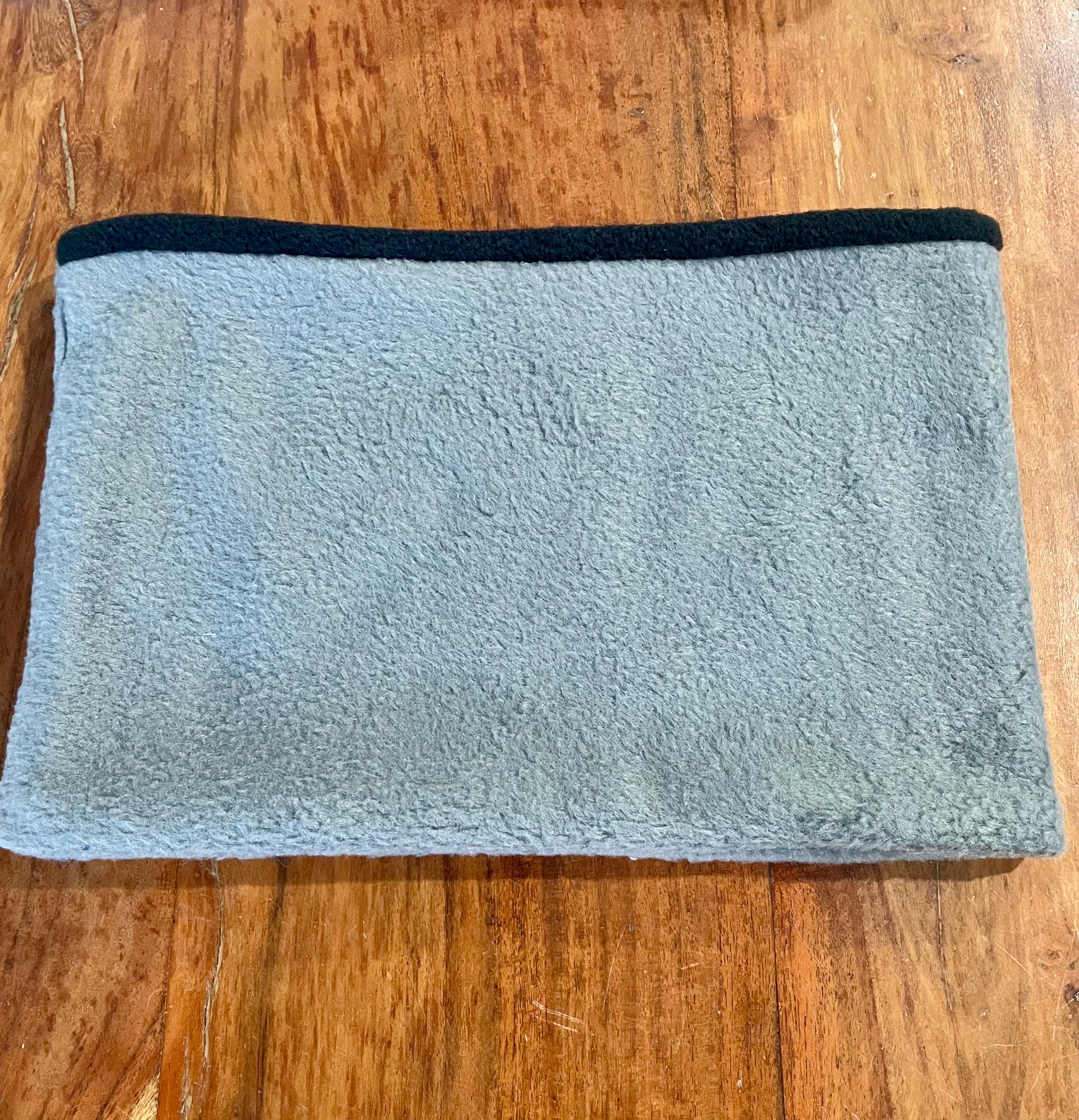 Neck Warmer Fleece- handmade - black & greys