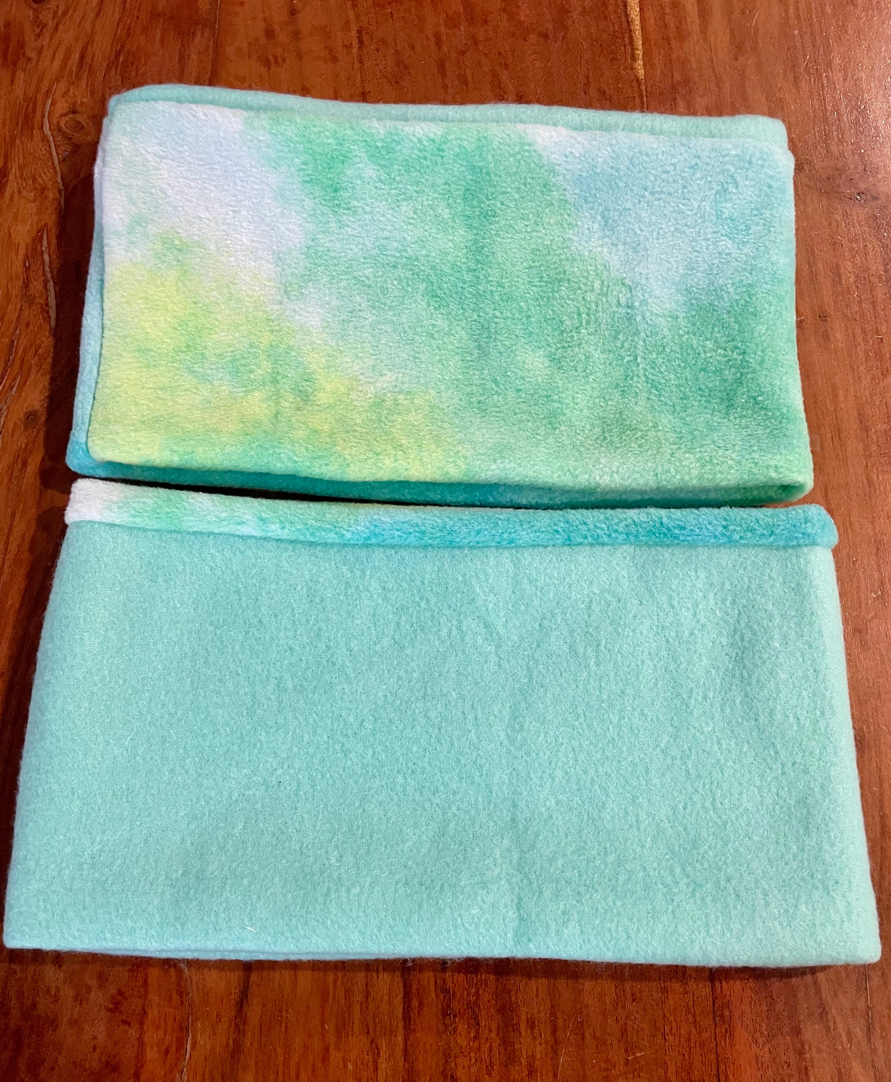 Kids Neck Warmer Fleece- Handmade Ocean Tye die Design.