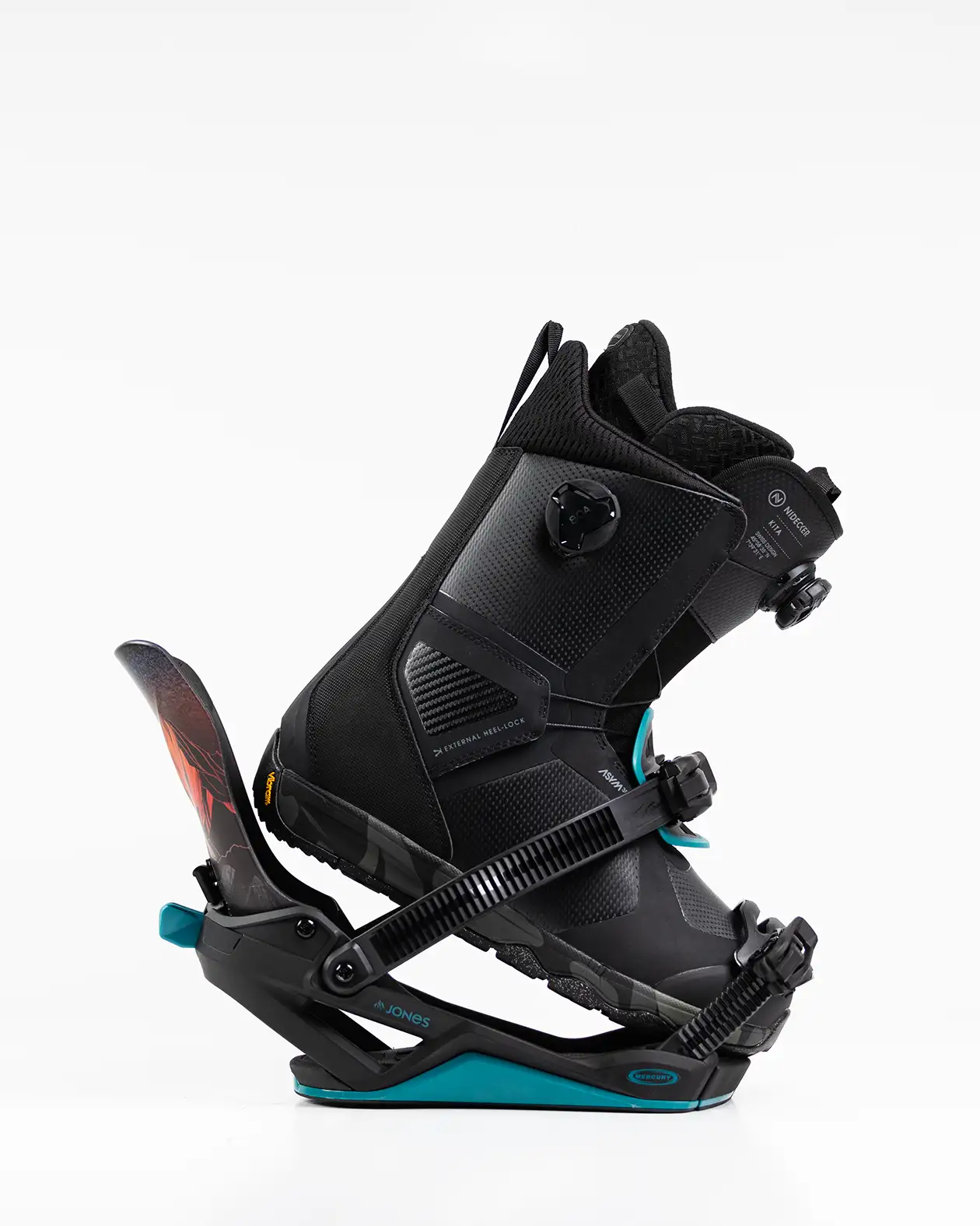 Fase JONES Mercury FASE® Fast Entry Snowboard Bindings- Blue Art-all-terrain freeride