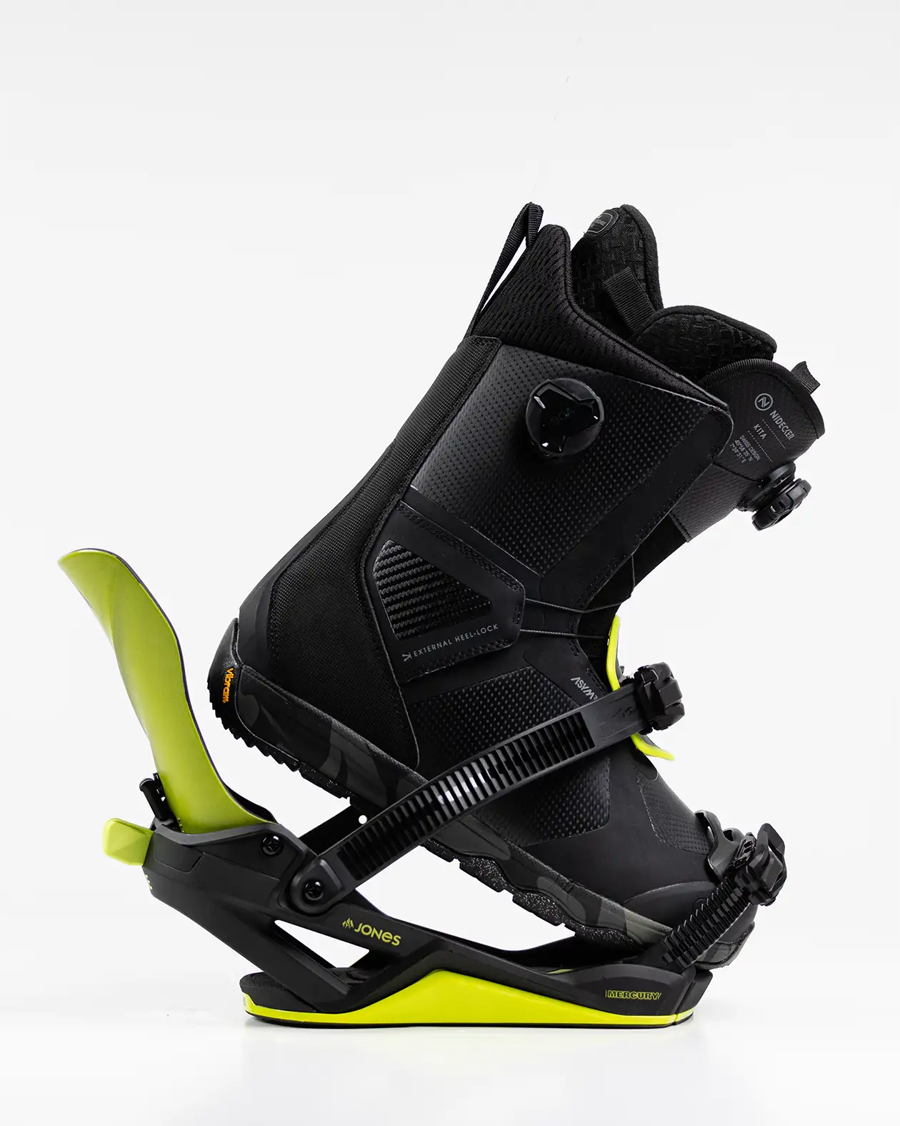 Fase JONES Mercury FASE® Fast Entry Snowboard Bindings-Lime Art, all-terrain freeride