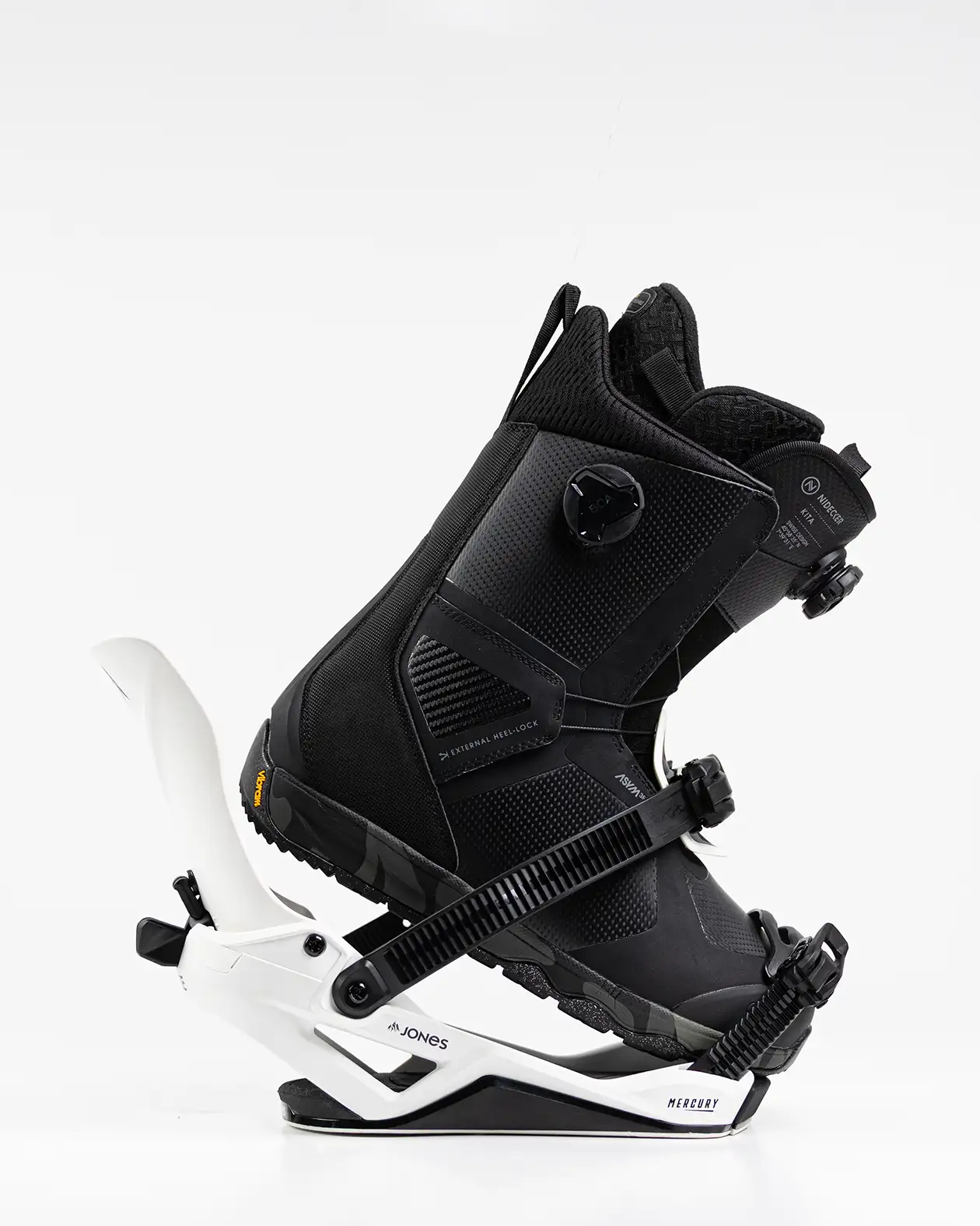 Fase JONES Mercury FASE® Fast Entry Snowboard Bindings- Cloud White, all-terrain freeride