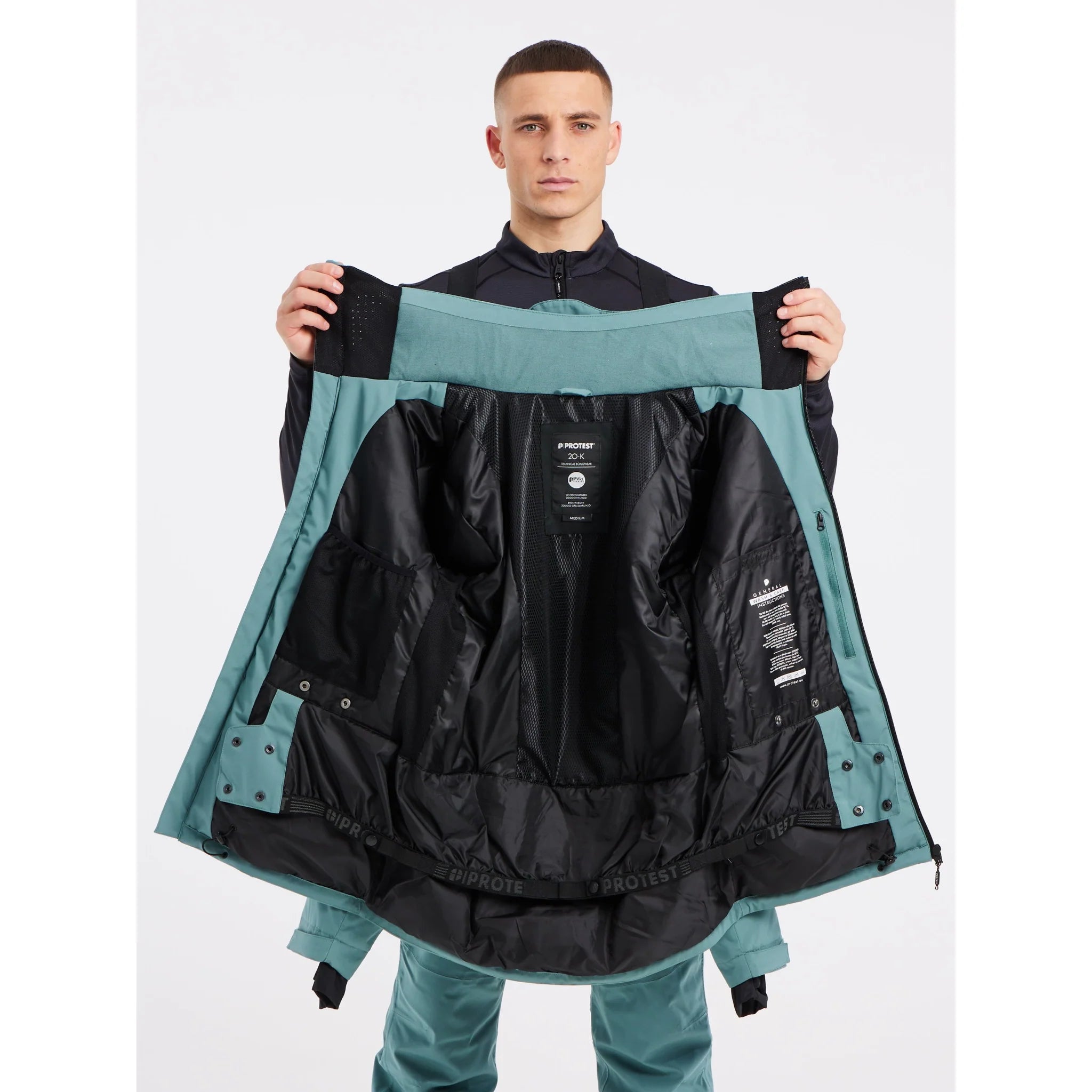 Snow Jacket PROTEST Timo Mens Jacket- Atlantic Green