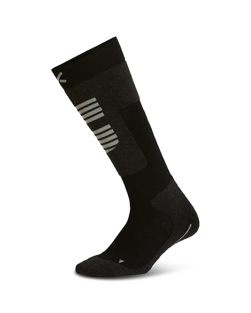Snow Sock XTM Half Pipe II Merino Wool-Blend Ski Socks- Black
