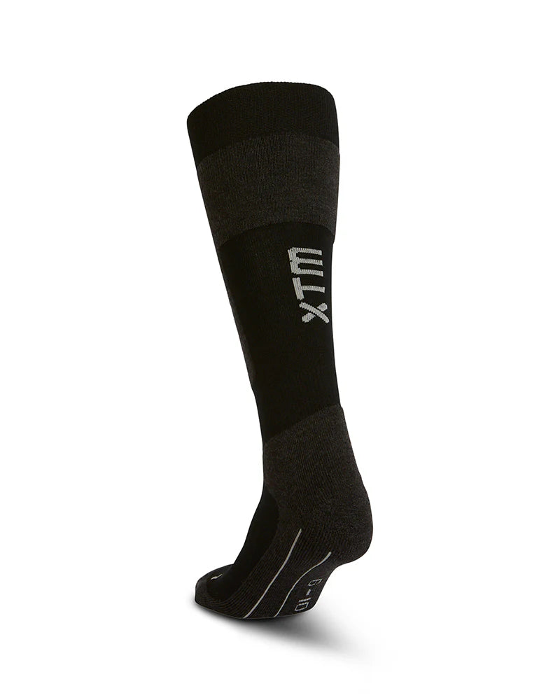 Snow Sock XTM Half Pipe II Merino Wool-Blend Ski Socks- Black