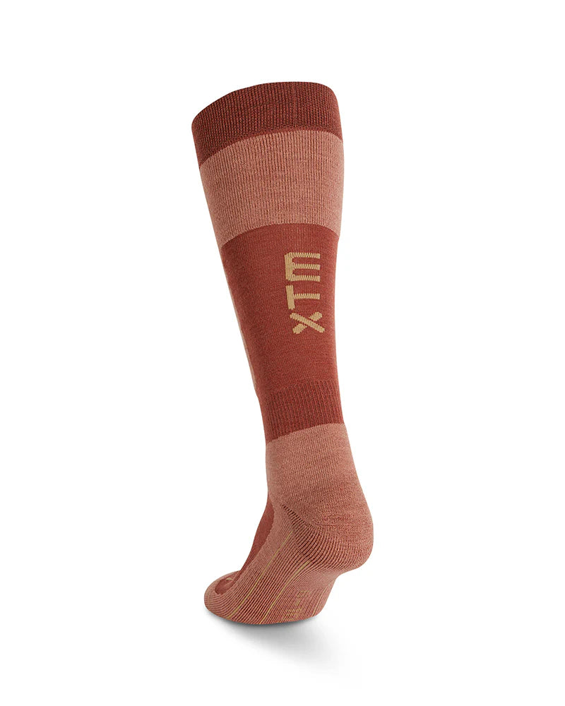 Snow Sock XTM Half Pipe II Merino Wool-Blend Ski Socks- Spice