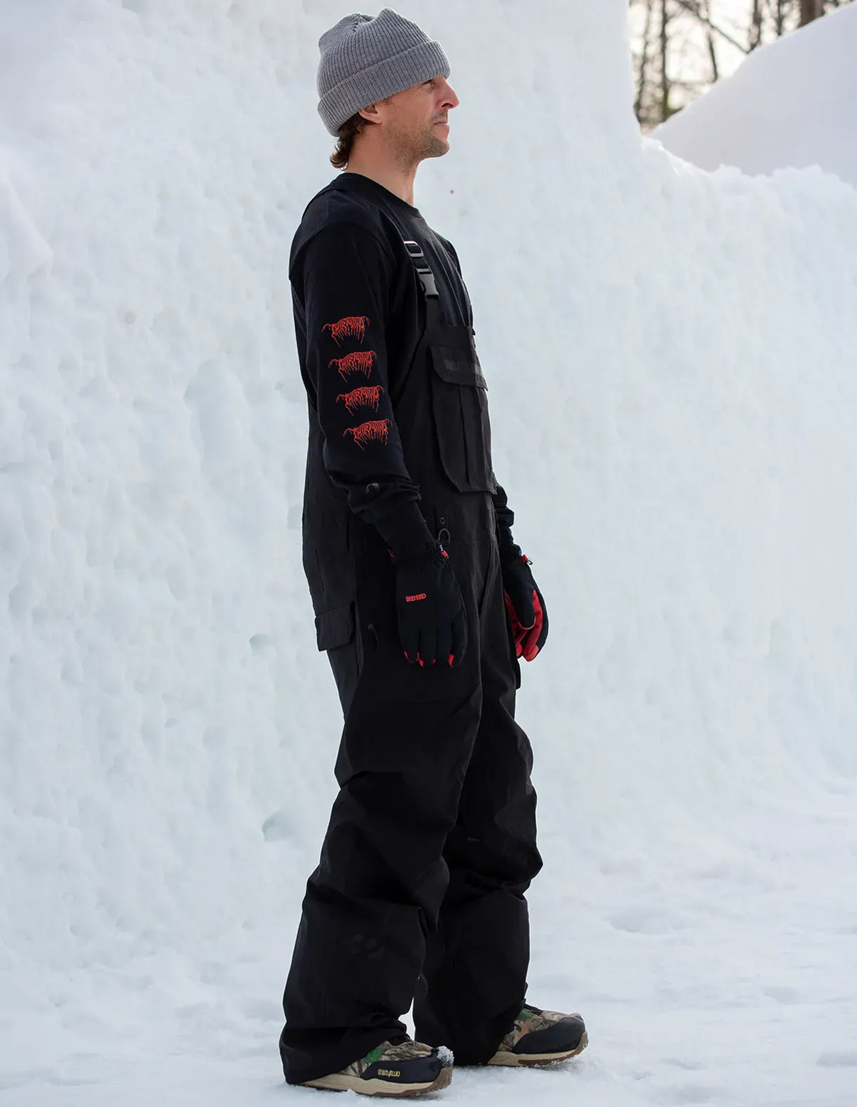 Thirtytwo BASEMENT BIB - Black, Camo, Metal