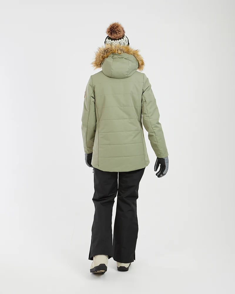 XTM Province Womens Ski Jacket - Black, Khaki, Blossom