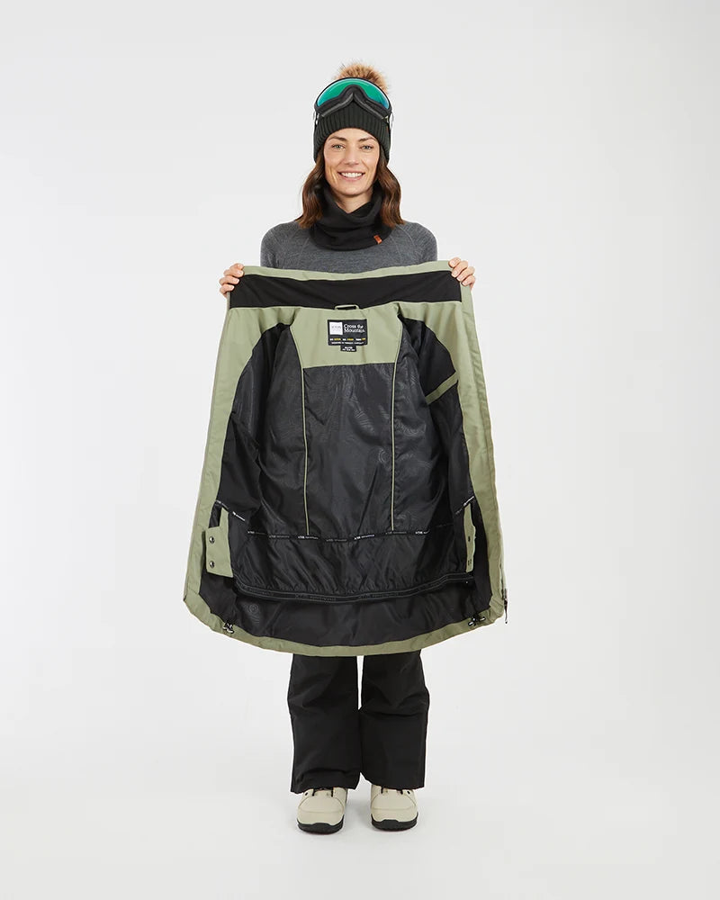 XTM Province Womens Ski Jacket - Black, Khaki, Blossom