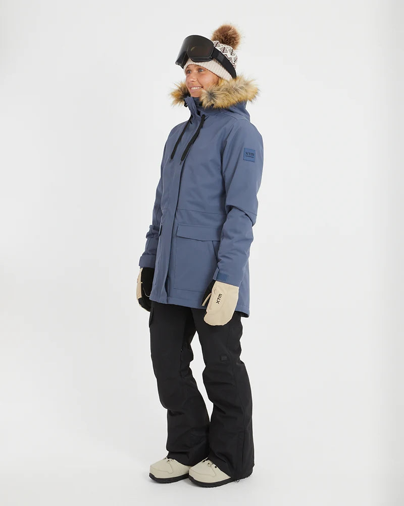 XTM Womens Ryker Snow Jacket- Indigo, Stone Camo NEW