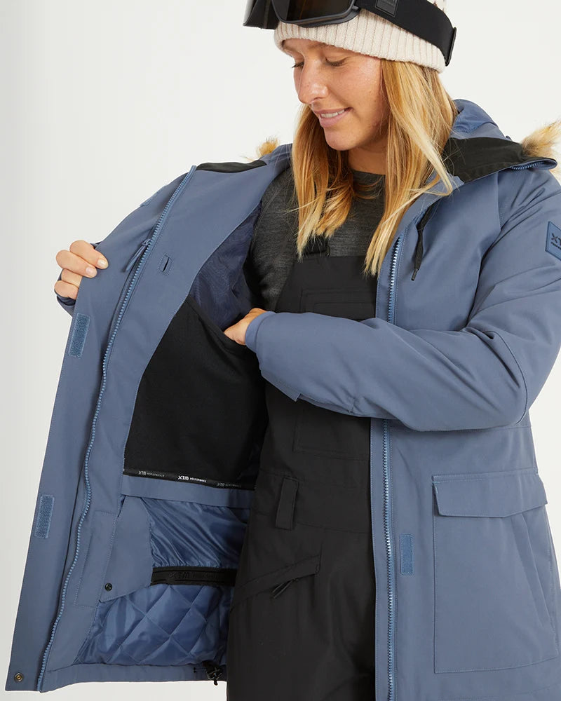 XTM Womens Ryker Snow Jacket- Indigo, Stone Camo NEW