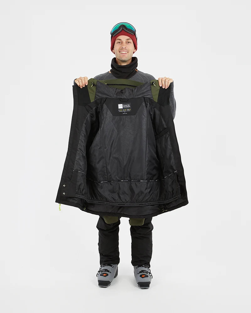 XTM Mens Descent Ski Jacket- Garnet, Evergreen, Stone Grey