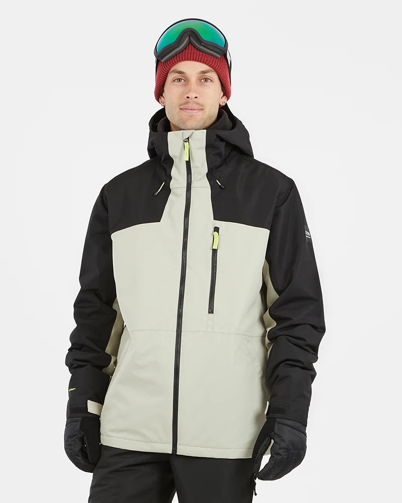 XTM Mens Descent Ski Jacket- Garnet, Evergreen, Stone Grey