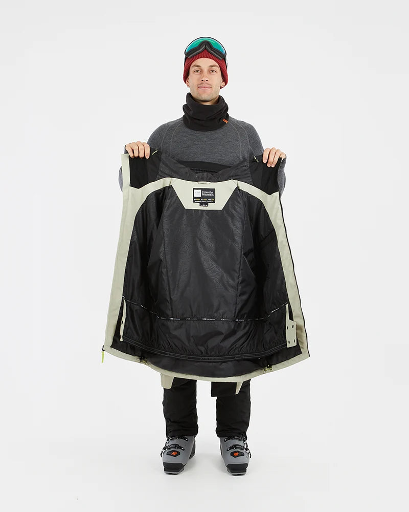 XTM Mens Descent Ski Jacket- Garnet, Evergreen, Stone Grey