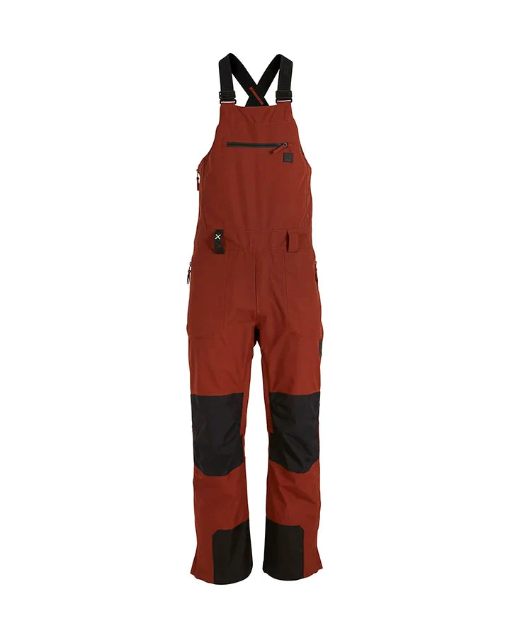 XTM Snow Bib & Brace Fletcher Mens Bib Snow Ski Pant -Brick