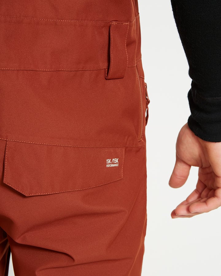 XTM Snow Bib & Brace Fletcher Mens Bib Snow Ski Pant -Brick