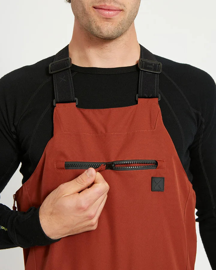 XTM Snow Bib & Brace Fletcher Mens Bib Snow Ski Pant -Brick