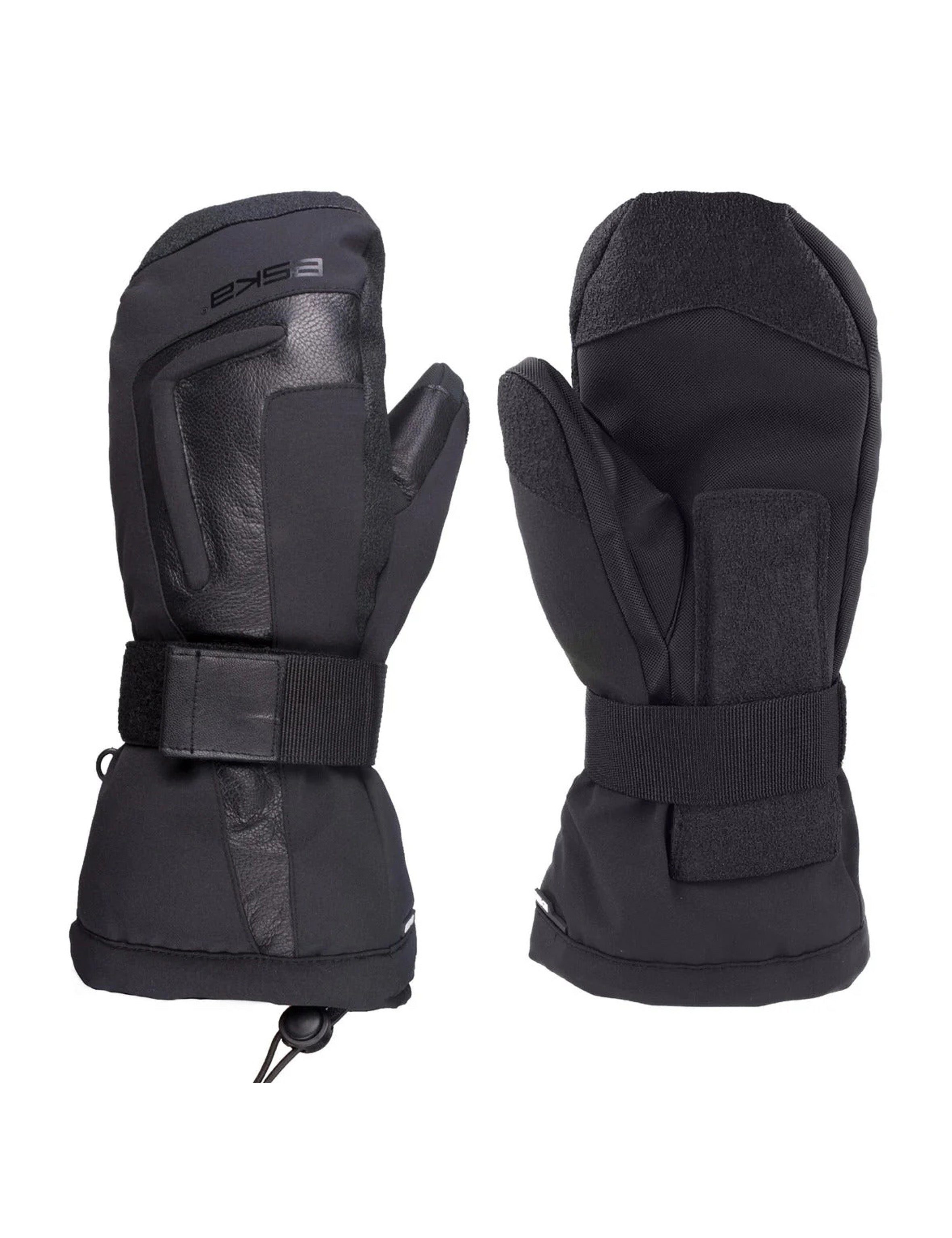 Snow Glove built in wrist Guard - ESKA PINKY- Black/ Merlange