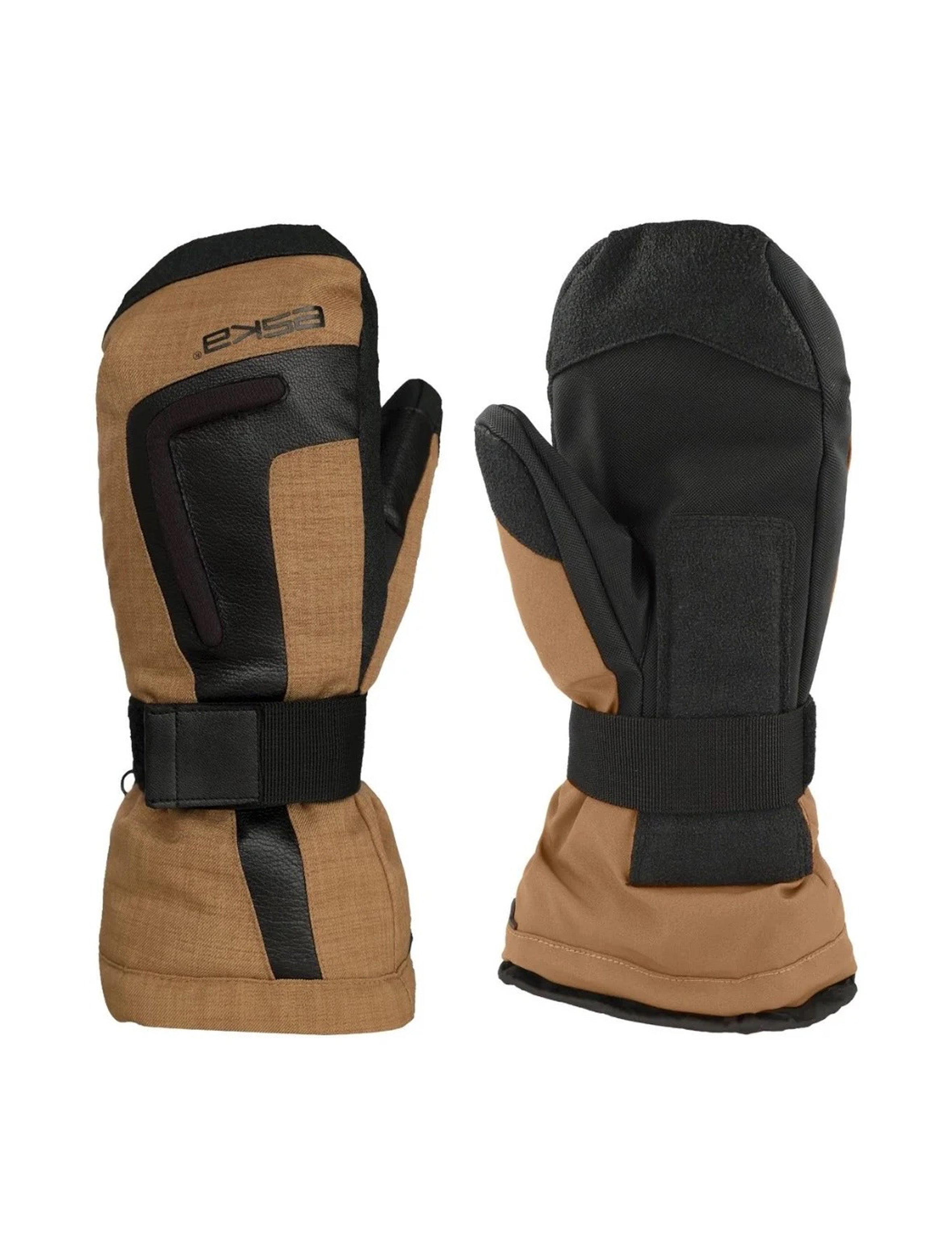 Snow Glove built in wrist Guard - ESKA PINKY- Black/ Merlange