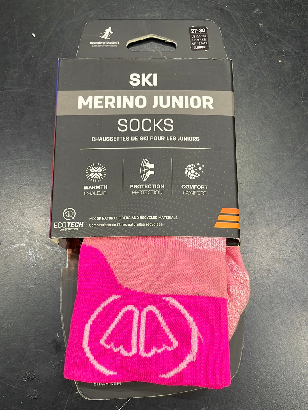 Snow Socks SKI MERINO JUNIOR - Pink SIDAS