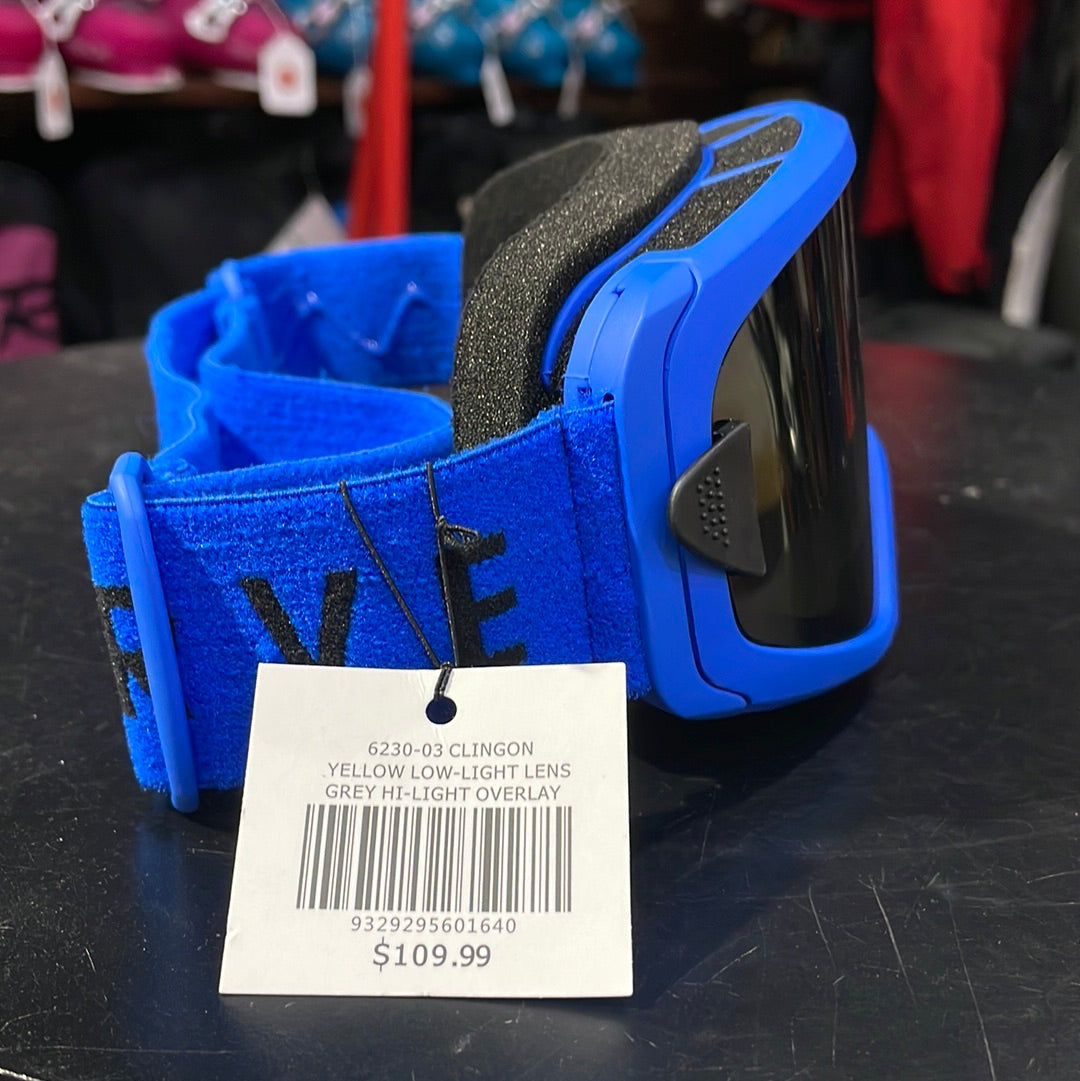 Snow Goggles CARVE CLINGON Blue w/Yellow Lens, Grey Magnetic