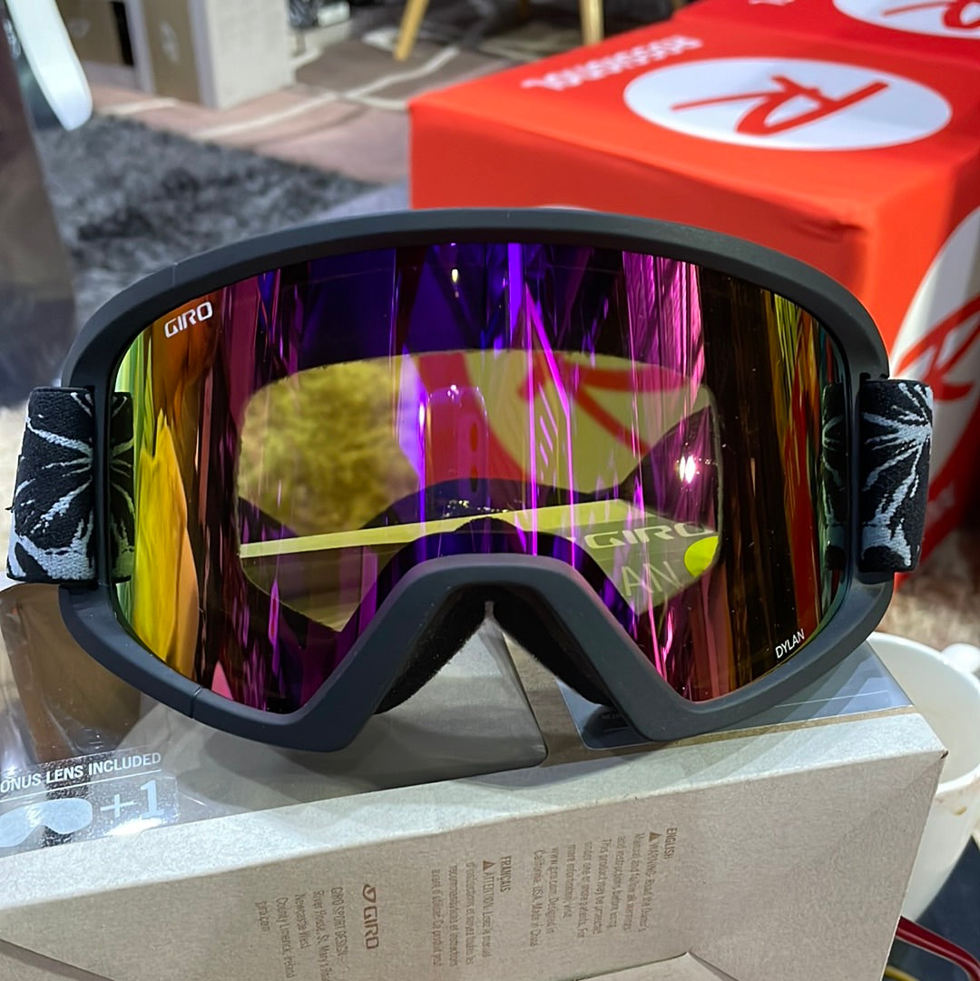 Snow Goggles DYLAN GIRO Black Grey Botanical / Amber Pink + Yellow