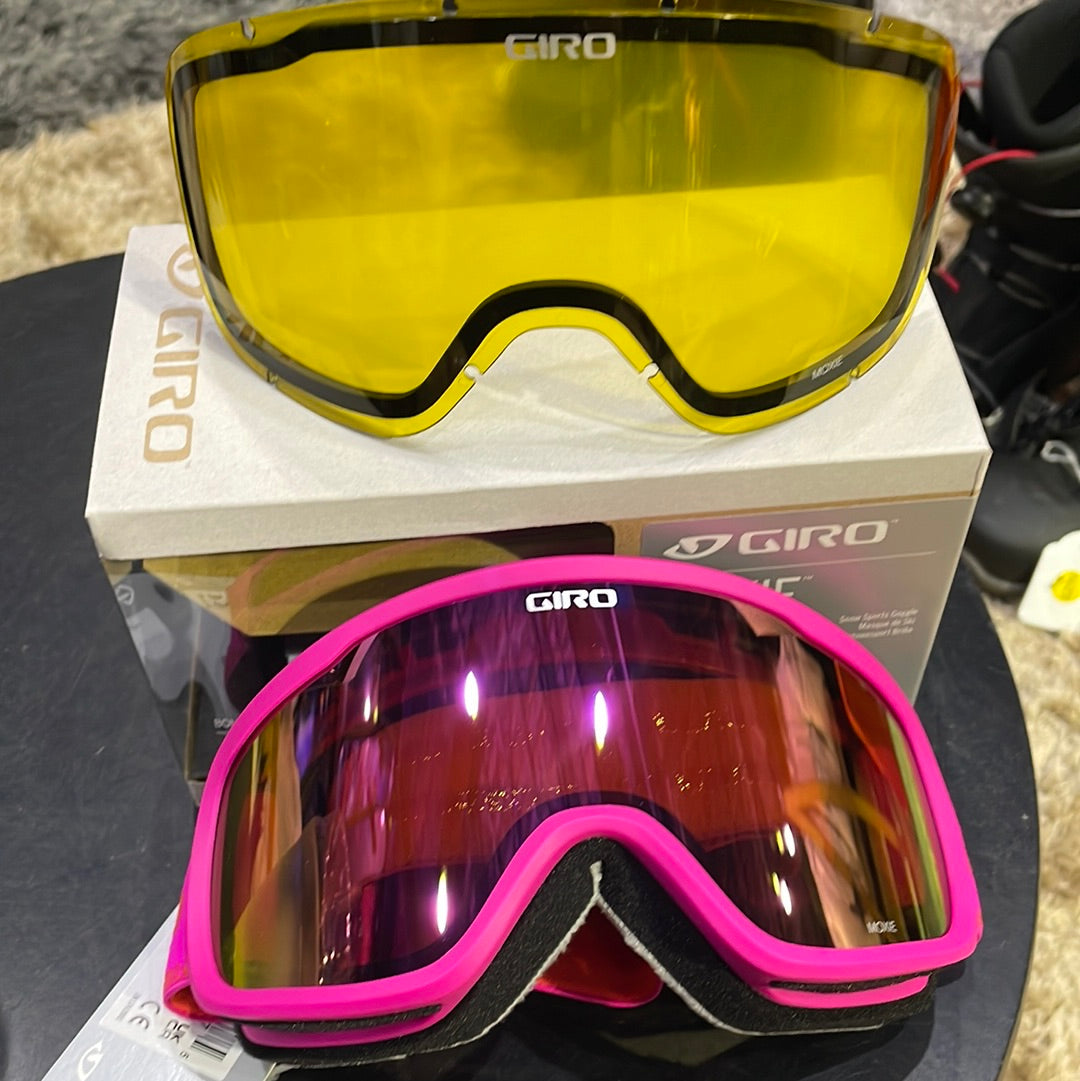 Snow Goggles MOXIE GIRO Pink Chute / Amber Pink + Yellow (2X Lenses)