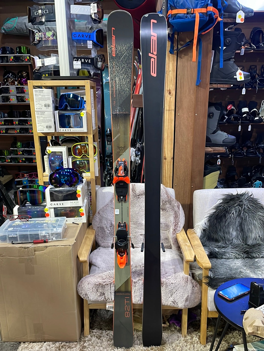 SKIS ELAN WINGMAN 82 TI PS Skis & Bindings Bundle