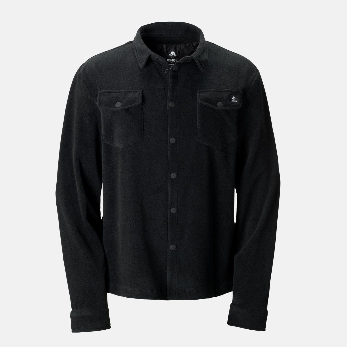JONES Men's December Recycled Fleece Shirt-Stealth Black