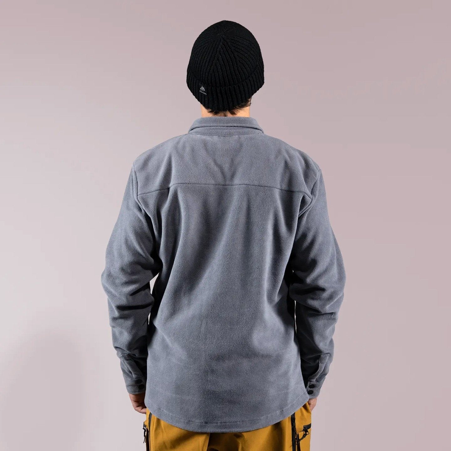 JONES Men's December Recycled Fleece Shirt-Stone Grey