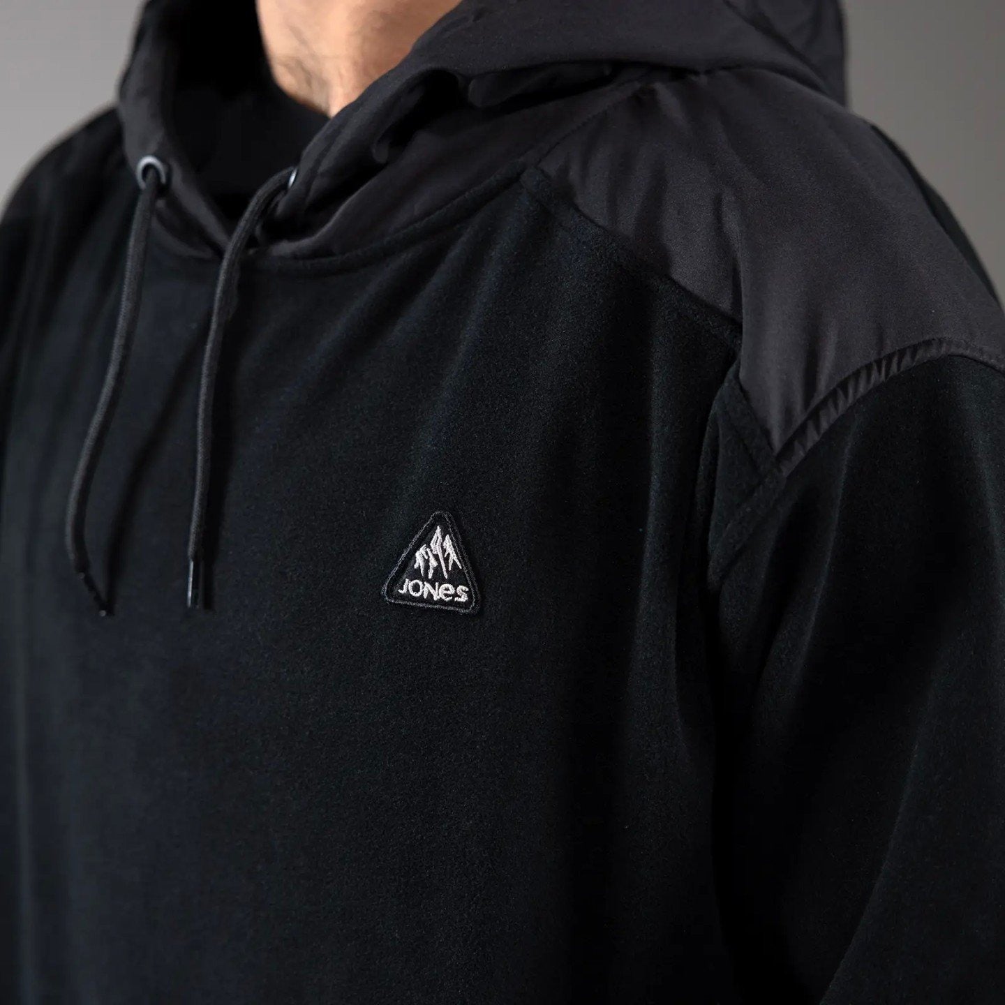 JONES Men's Recycled Fleece Hoodie- Stealth Black