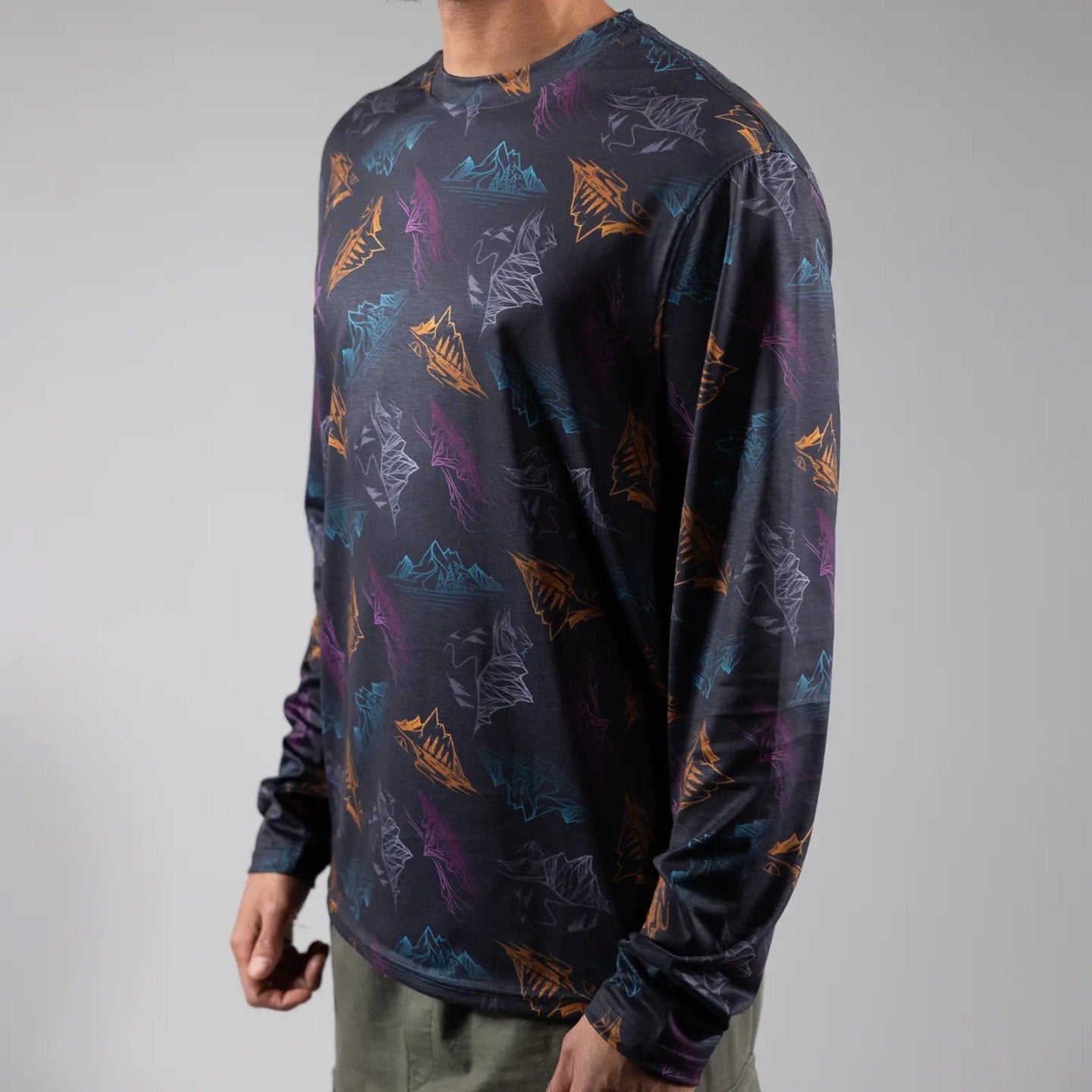 JONES Men's Recycled Long Sleeve Tech Tee- Base Layers- Granite Grey