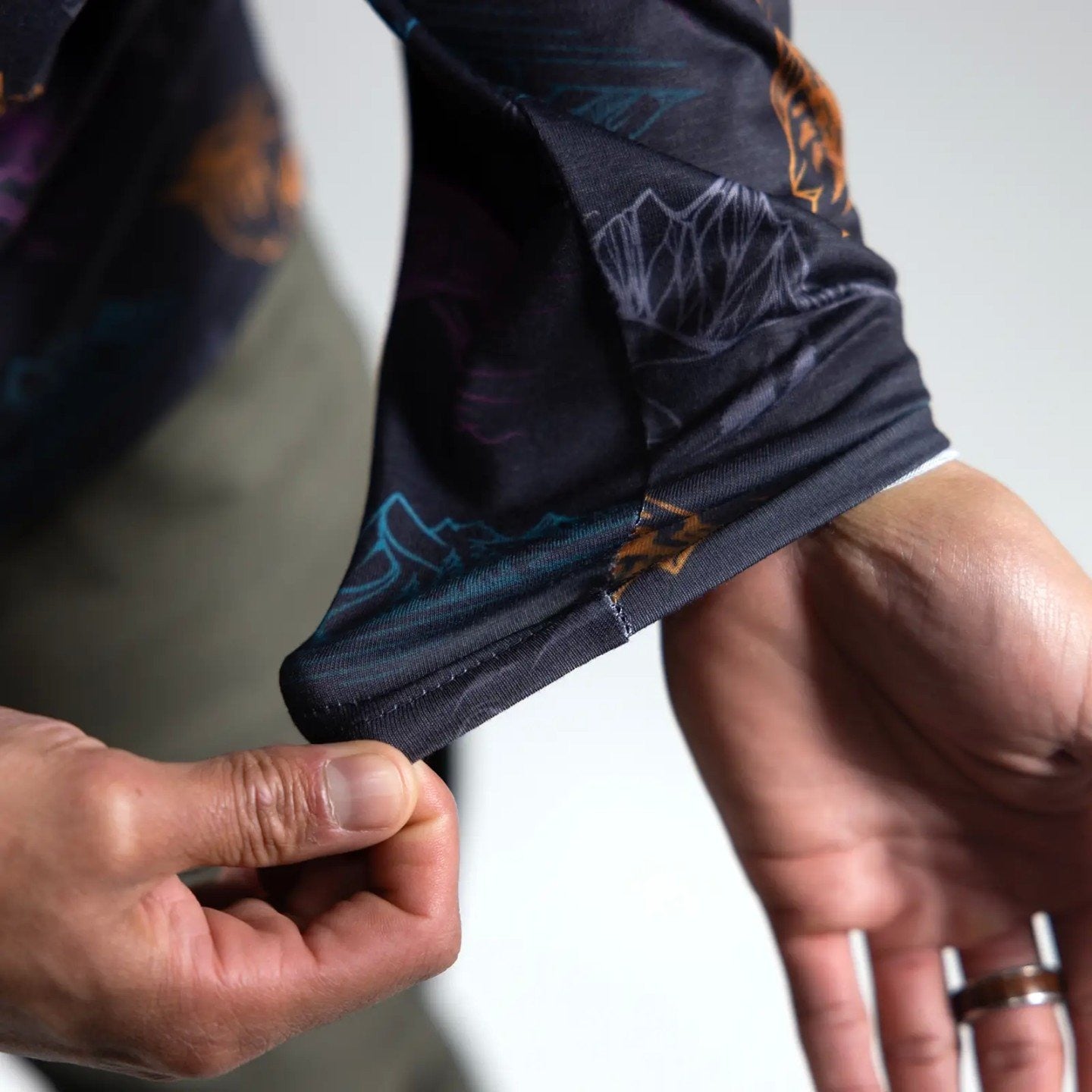 JONES Men's Recycled Long Sleeve Tech Tee- Base Layers- Granite Grey