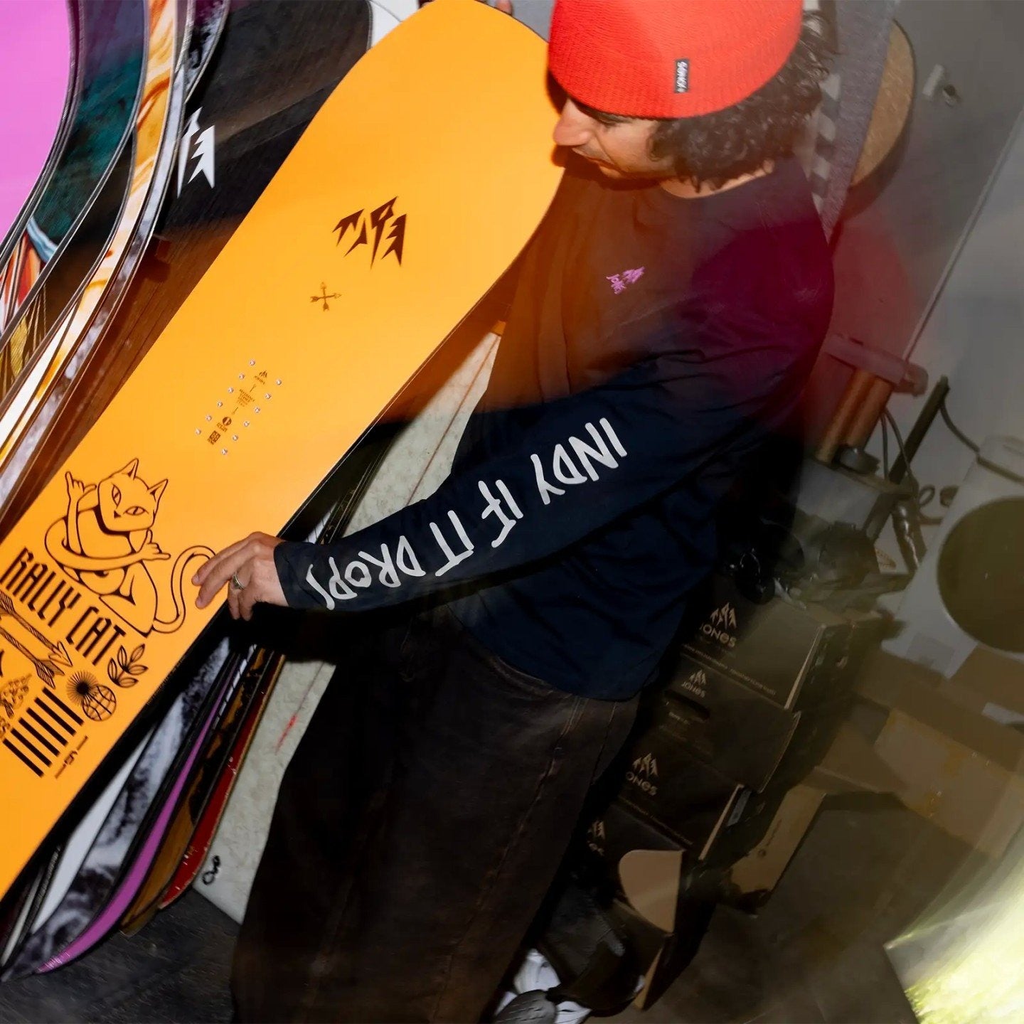 JONES Men's MTN Twin Organic Cotton Long Sleeve Tee- Stealth Black