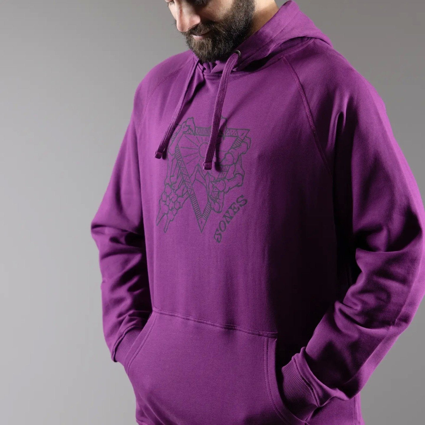 JONES Men's Tweaker Organic Cotton Hoodie - Deep Purple